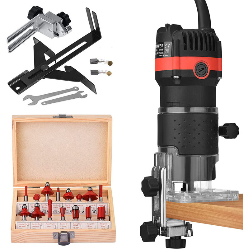 foto del prodotto fresatrice elettrica per rifinitura diametro 6,35 mm 30000 giri min fresatrice elettrica per rifinitura con 15 set di frese