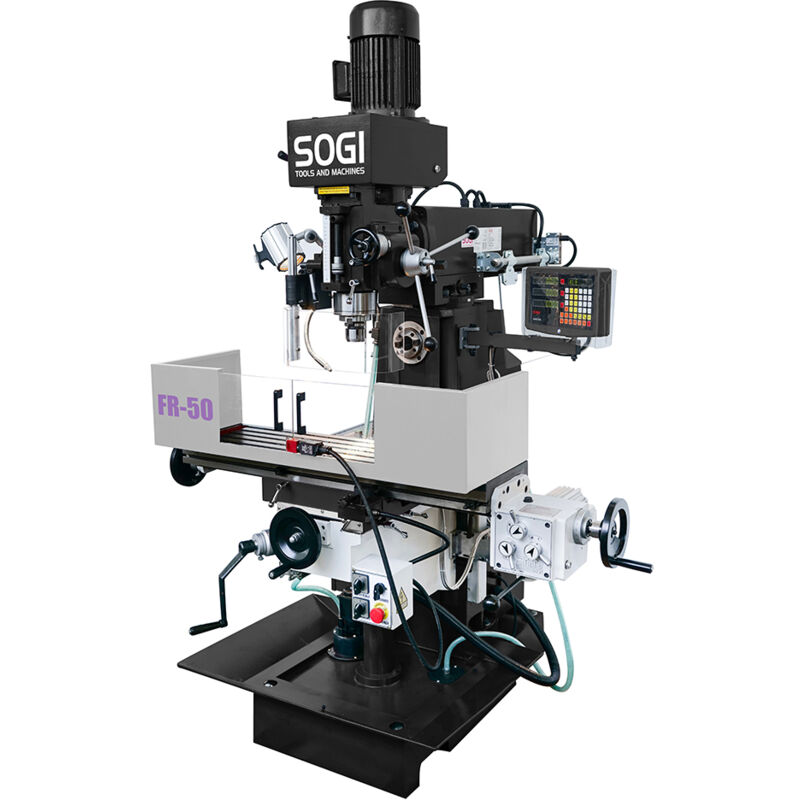 foto del prodotto fresatrice verticale orizzontale sogi fr-50 visualizzata 3 assi avanzamento automatico longitudinale