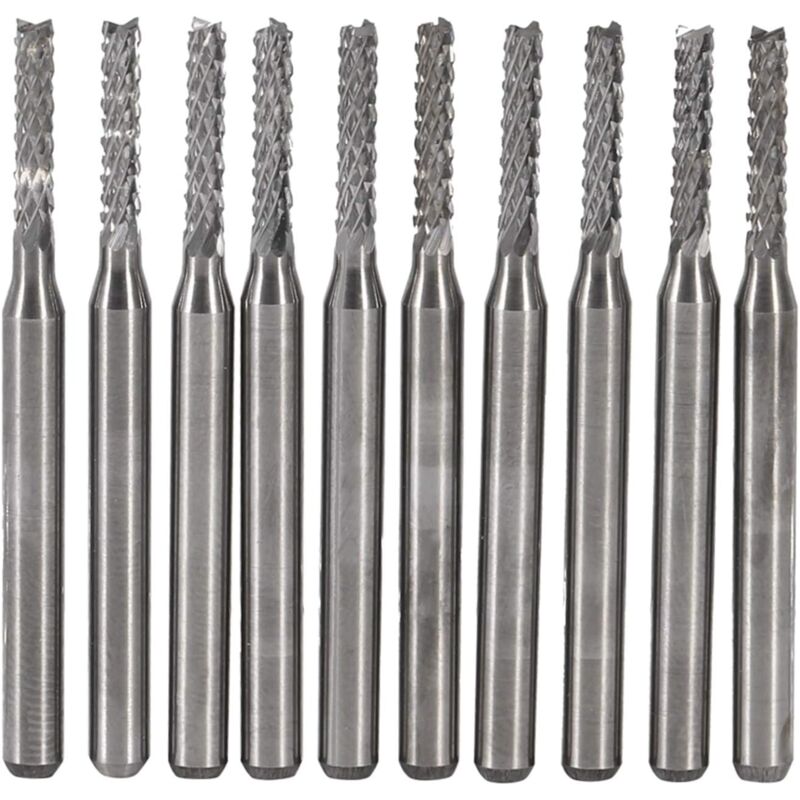 foto del prodotto frese cnc punte per router 10 pezzi 2 mm fresa in carburo cementato kit di punte per incisione codolo cilindrico utensile per fresatura punta da