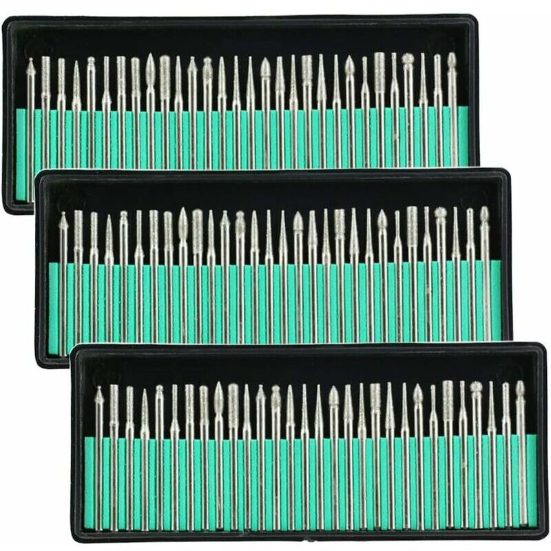 foto del prodotto frese diamantate 90 pezzi da 1 8 di pollice 3 mm utensile rotante per la molatura di vetro, metallo e gemme