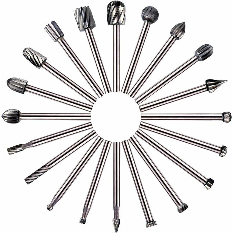 foto del prodotto frese rotanti 20 pezzi hss punte per fresatura fresa per legno frese per lavorazione del legno con gambo da 3 mm accessori per utensili rotanti per