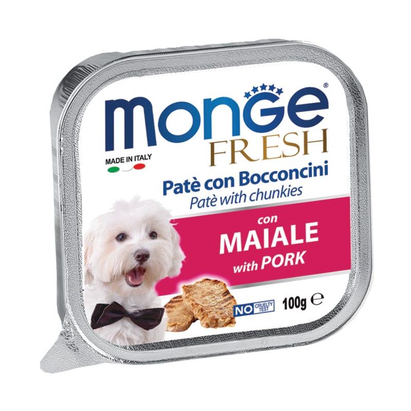 foto del prodotto fresh cane pat 100gr maiale monge