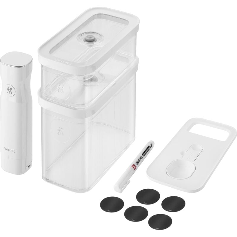 foto del prodotto fresh save cube set di avviamento per sottovuoto, taglia m, set di conservazione sottovuoto da 5 pezzi che include 2x contenitori cube m, pompa a