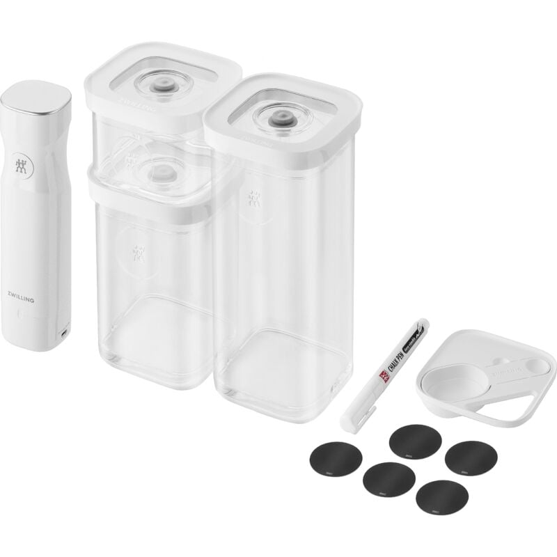 foto del prodotto fresh save cube set di avviamento per sottovuoto, taglia s, set di conservazione sottovuoto da 6 pezzi che include 3x contenitori cube s, pompa a