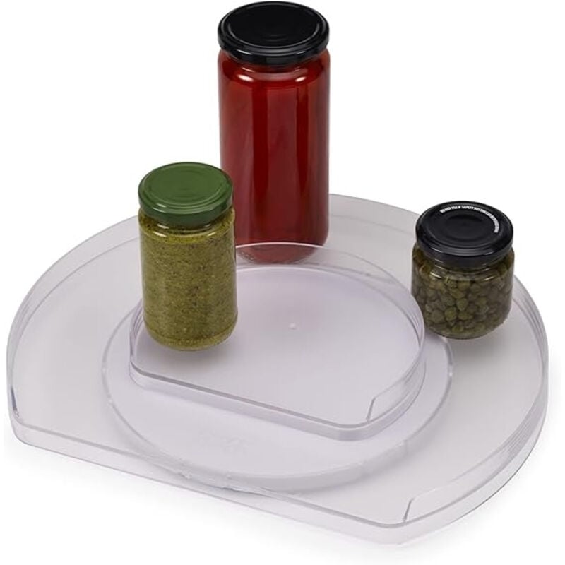 foto del prodotto fridgestore , joseph joseph, modello clear rotating organiser, organizzatore rotante per frigorifero, ottimizzazione dello spazio, facile accesso,