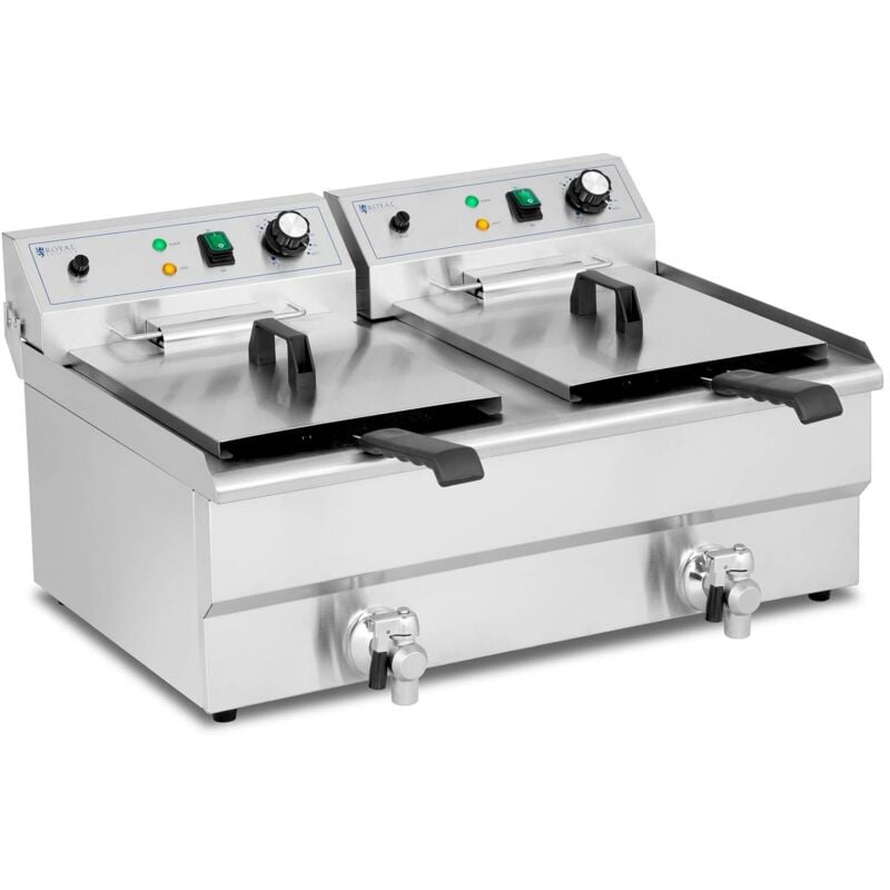 foto del prodotto friggitrice acciaio doppia friggitrice elettrica 2 x16 l gastronomia 6000 w