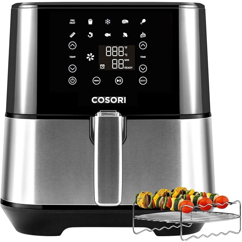 foto del prodotto friggitrice ad aria 5,5 litri, air fryer risparmio energetico, con accessori di griglia, 9 funzioni speciale essicamento, 10 ricette normali 10