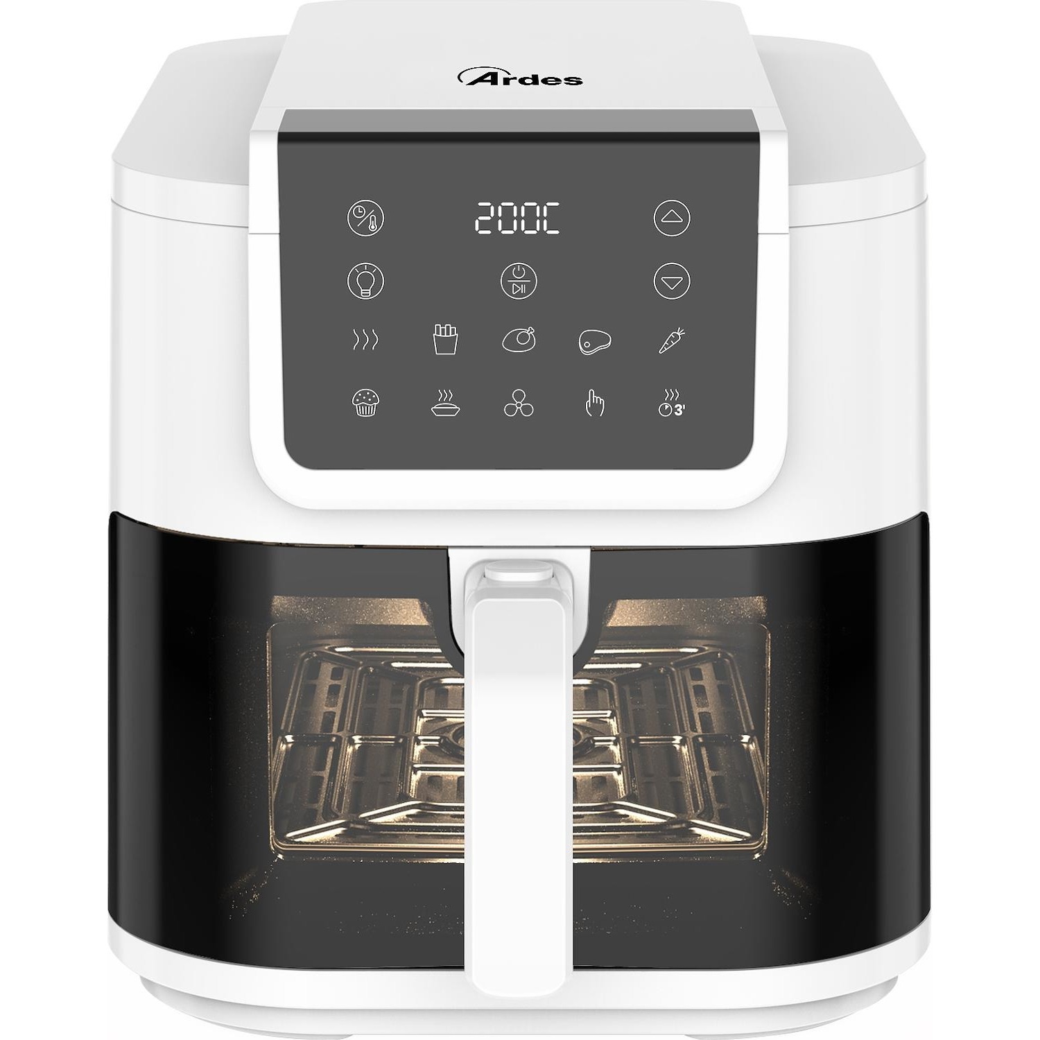 foto del prodotto friggitrice ad aria ardes arfrya08lvw potenza 1700w capacit 8 litri extra profondita white bianco