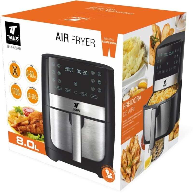 foto del prodotto friggitrice ad aria fr8080 1700w, 12 programmi e capacit di 8 litri. temperatura regolabile da 60 a 200 c