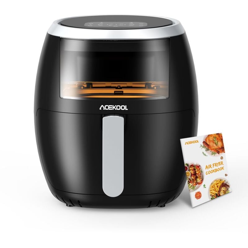 foto del prodotto friggitrice ad aria oven digitale da forno 8 programmi di cottura 8 l friggitrice ad aria da con ricettario touch screen e finestra visibile,