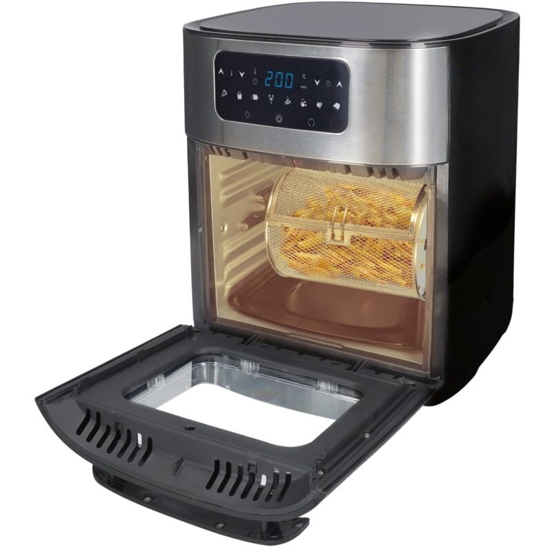 foto del prodotto friggitrice ad aria tipo forno 10l assane grande capacità, schermo led e accessori inclusi