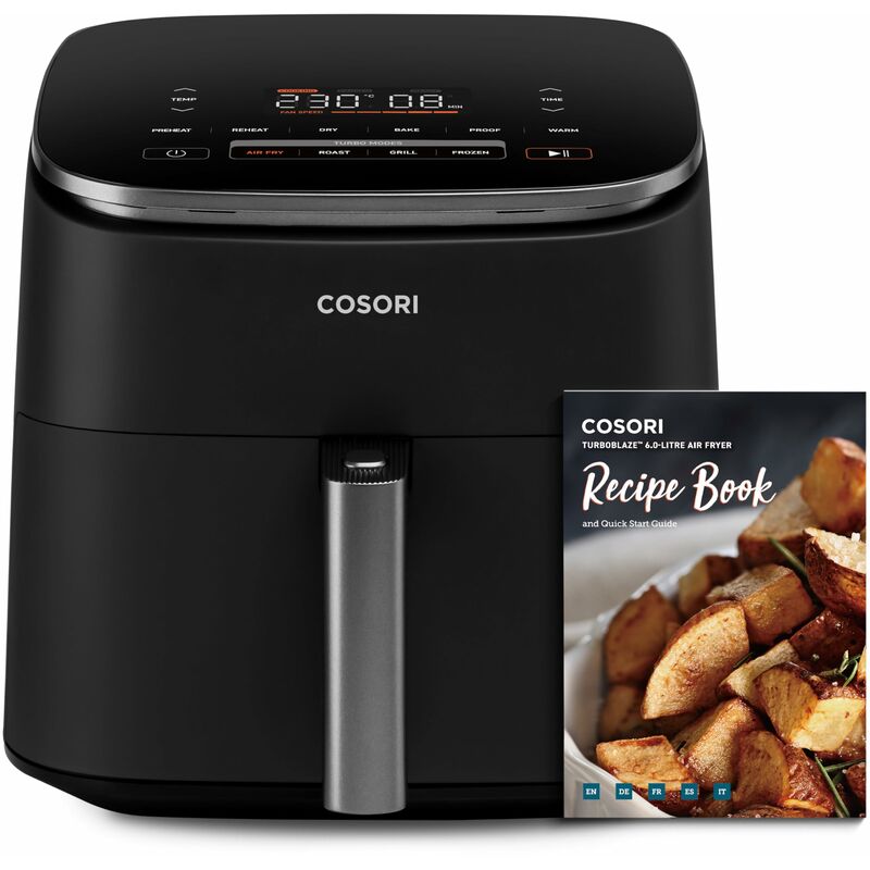 foto del prodotto friggitrice ad aria turbo blaze 6l 1,36kg , air fryer con dc motore tecnologia, 9 funzioni 5 velocit della ventola automatica, 110 ricette 96