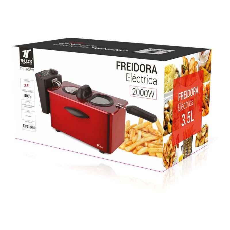 foto del prodotto friggitrice ad olio con tecnologia zona fredda, 3,5 litri, con regolatore di temperatura, lavabile in lavastoviglie, 2000w