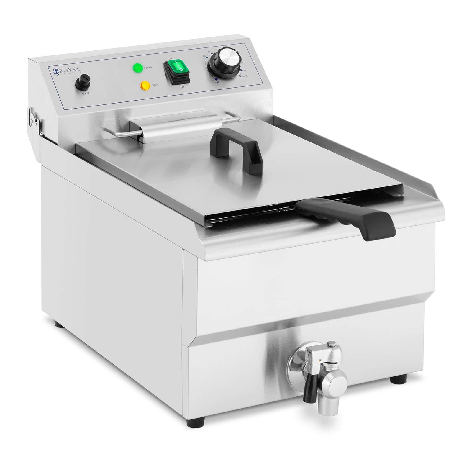 foto del prodotto friggitrice elettrica 13 litri 3000 watt valvola di scarico zona fredda professionale acciaio inox 14_0003986