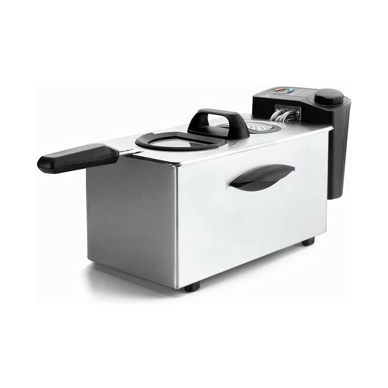 foto del prodotto friggitrice elettrica per uso professionale, capacit 3,50 litri, in acciaio inox, misure 41x22x21 cm