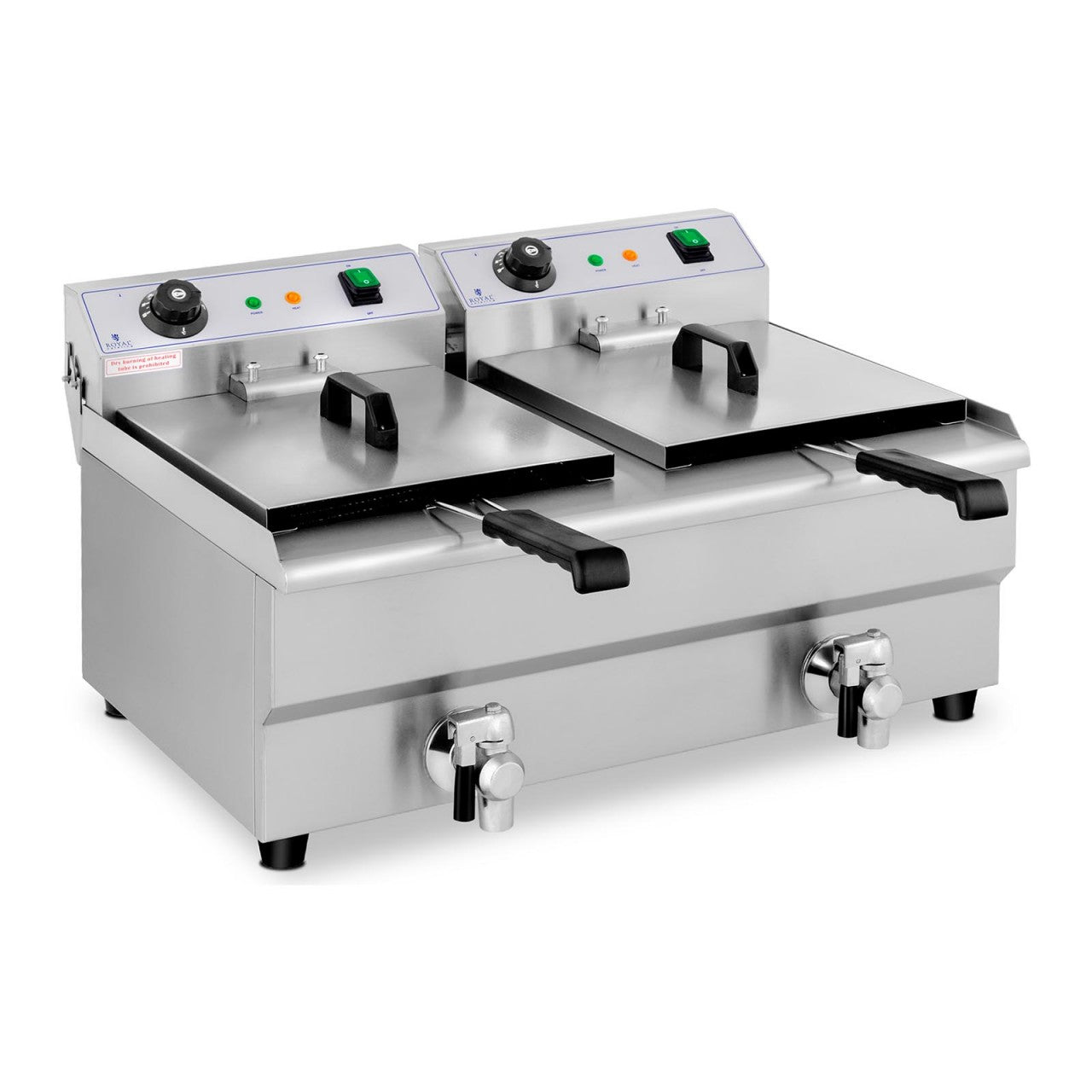 foto del prodotto friggitrice elettrica professionale da ristorante 2 rubinetti di scarico da 13 litri 14 0001787