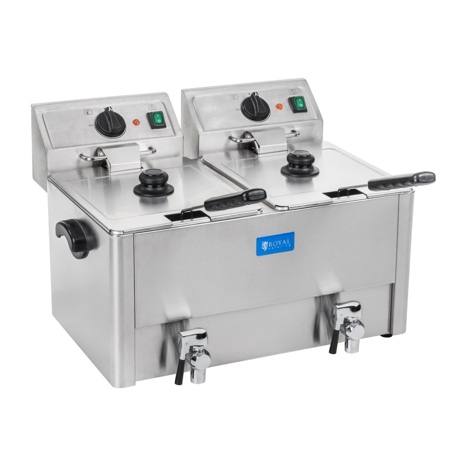 foto del prodotto friggitrice in acciaio inox 2 vasche vasca estraibile 13 litri con termostato professionale ego timer 3614021