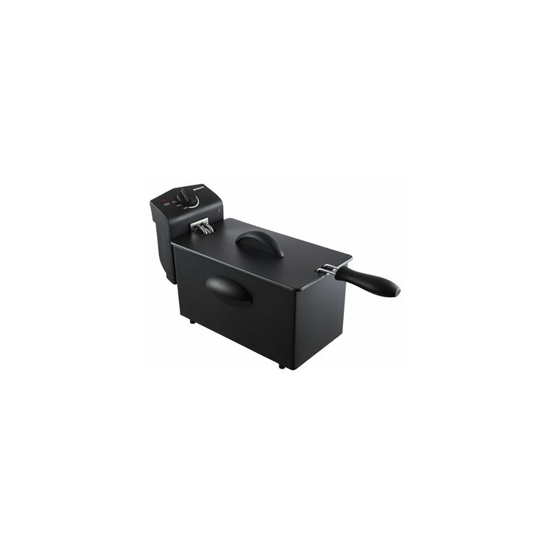 foto del prodotto friggitrice in acciaio inox 2000w 3,0l kuken nero opaco
