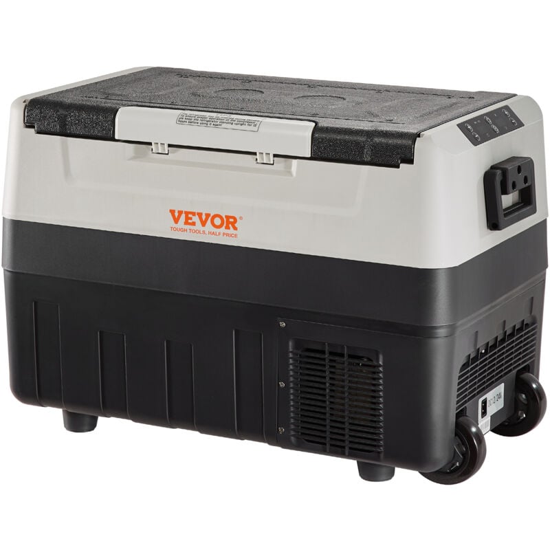 foto del prodotto frigorifero per auto, 35 litr frigo compressore congelatore portatile elettrico per campeggio, con ruote, a doppia zona, 0,6kw.h da 20 c a 10 c
