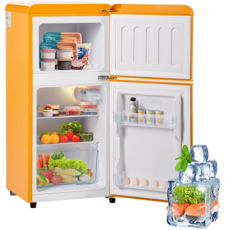 foto del prodotto frigorifero retr , combinazione congelatore, altezza 86,8 cm, 45,5 cm con un volume totale di 60 litri, volume del congelatore di 22 litri, 163