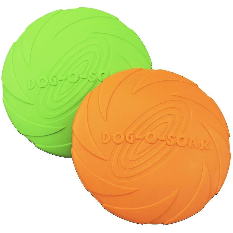 foto del prodotto frisbee per cani 2 pezzi frisbee per cani disco in morbida gomma naturale per cani di sicurezza disco volante giocattolo per volo all aperto l 