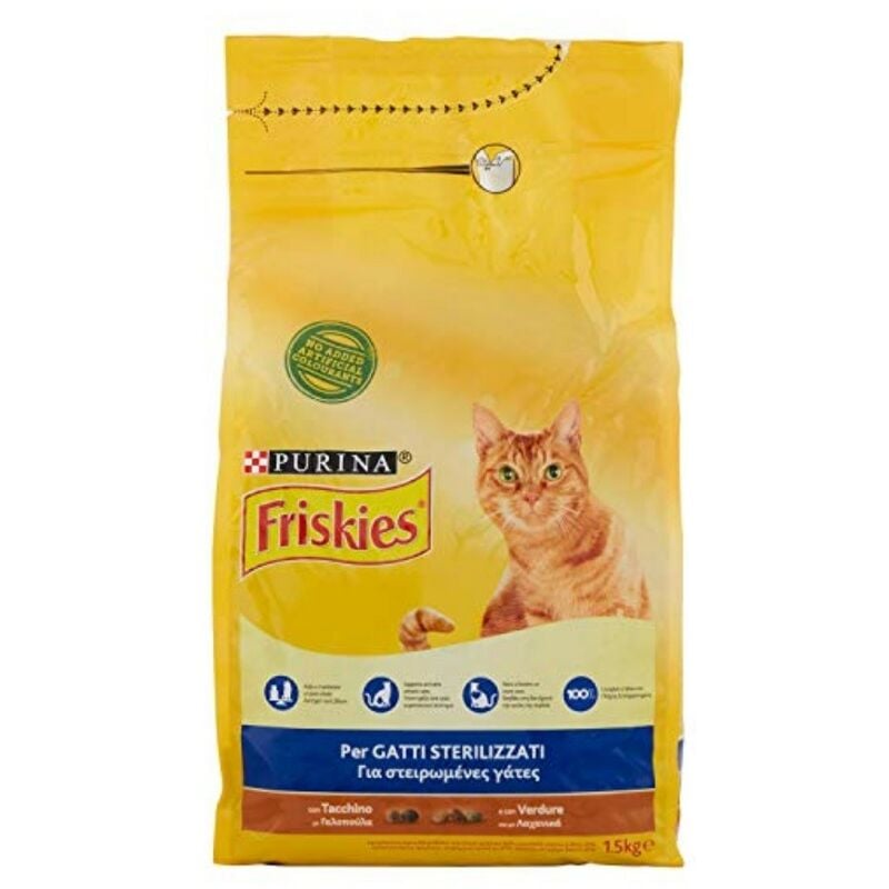 foto del prodotto friskies crocchette gatti sterilizzati con tacchino e verdure aggiunte purina 1,5 chilogrammi