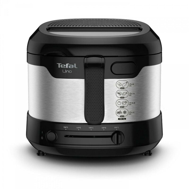 foto del prodotto frittura perfetta con tefal uno ff215d30 friggitrice da 1475 watt, 1,8 litri, temperatura regolabile 150-190 c, design in nero ed acciaio inox