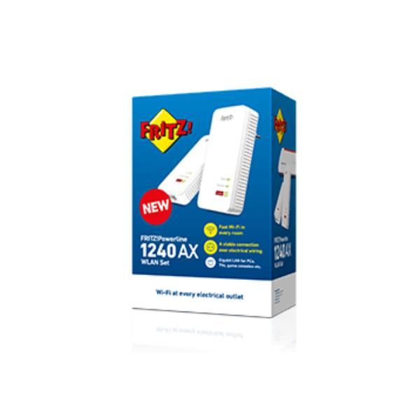 foto del prodotto fritz powerline 1240 ax wlan set 1200 mbit s collegamento ethernet lan wi fi bianco 2 pz
