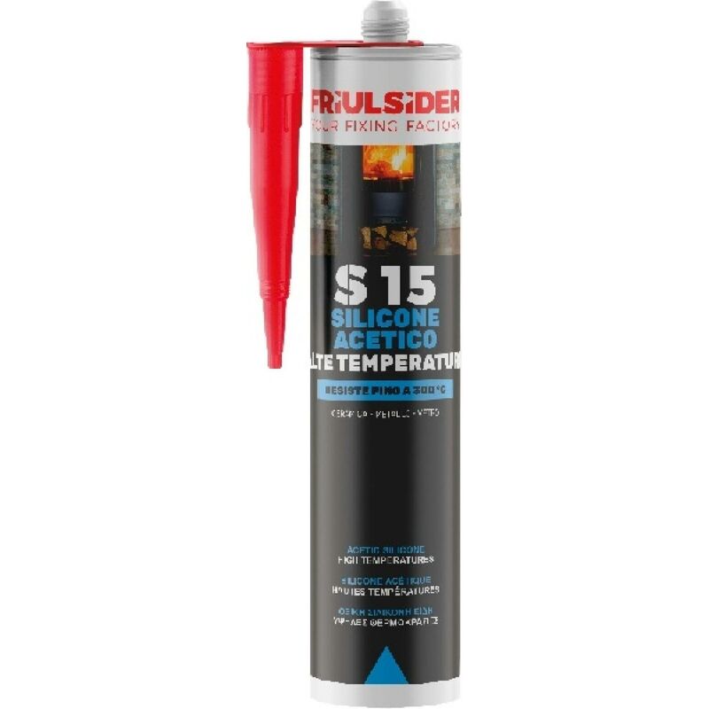 foto del prodotto friulsider silicone acetico alte temperature nero 310 ml s1590