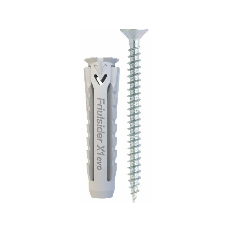 foto del prodotto friulsider x1 evo tassello universale nylon c vite truciolare tps 5x25 100pz