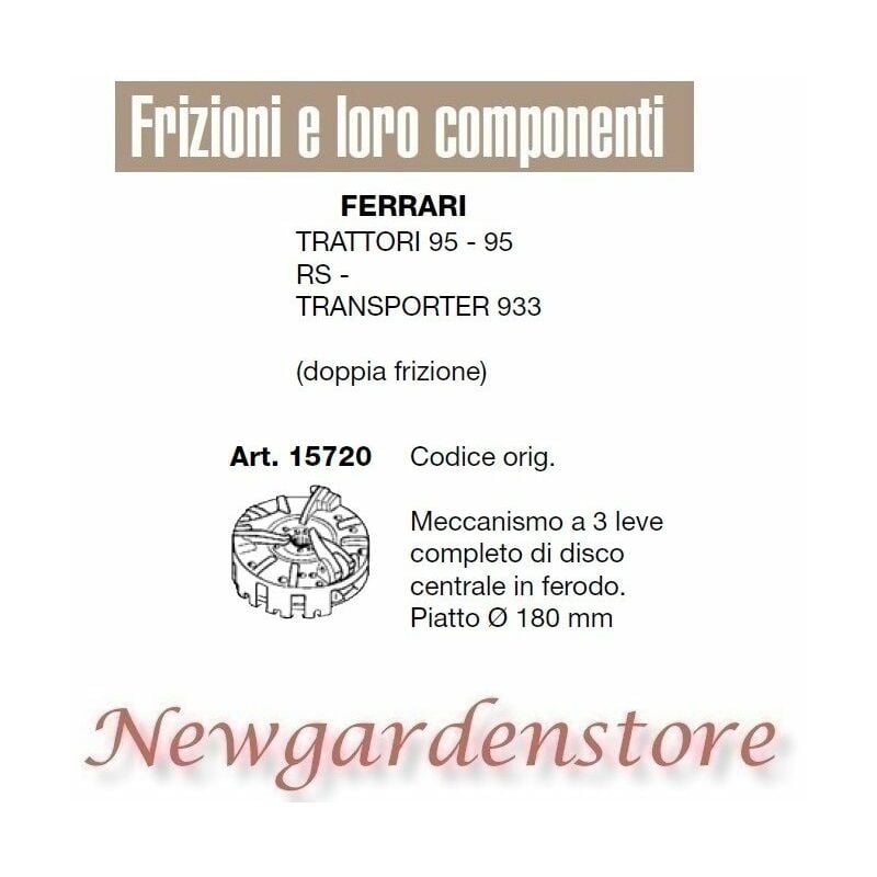 foto del prodotto frizione meccanismo compatibile trattorino 95 transporter 933 ferrari 15720