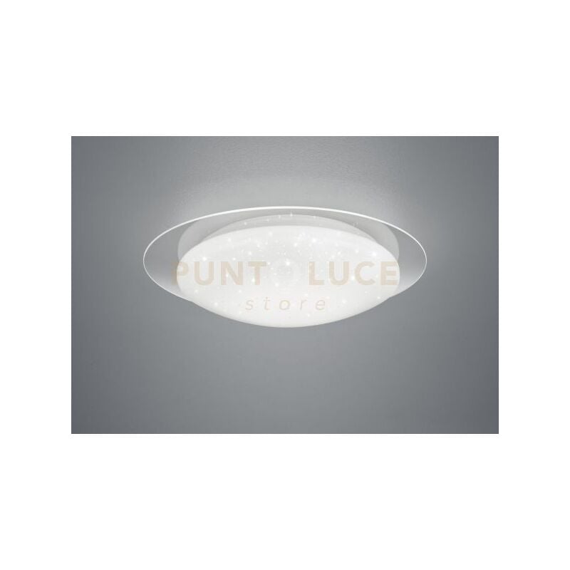 foto del prodotto frodo plafoniera led 18w 1900lm 3000-5500k diffusore bianco effetto stelle con bordo trasparente e telecomando multifunzione d.48