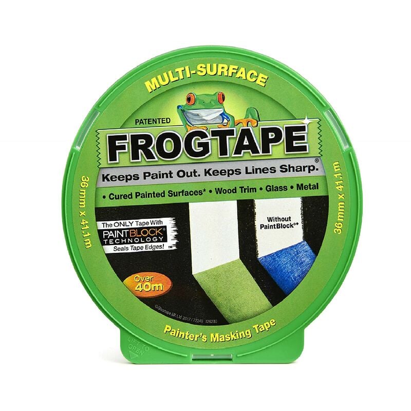 foto del prodotto frog tape nastro per mascheratura verde 36 mm x 41 m nastro per mascheratura da imbianchino con tecnologia paint block nastro per mascheratura