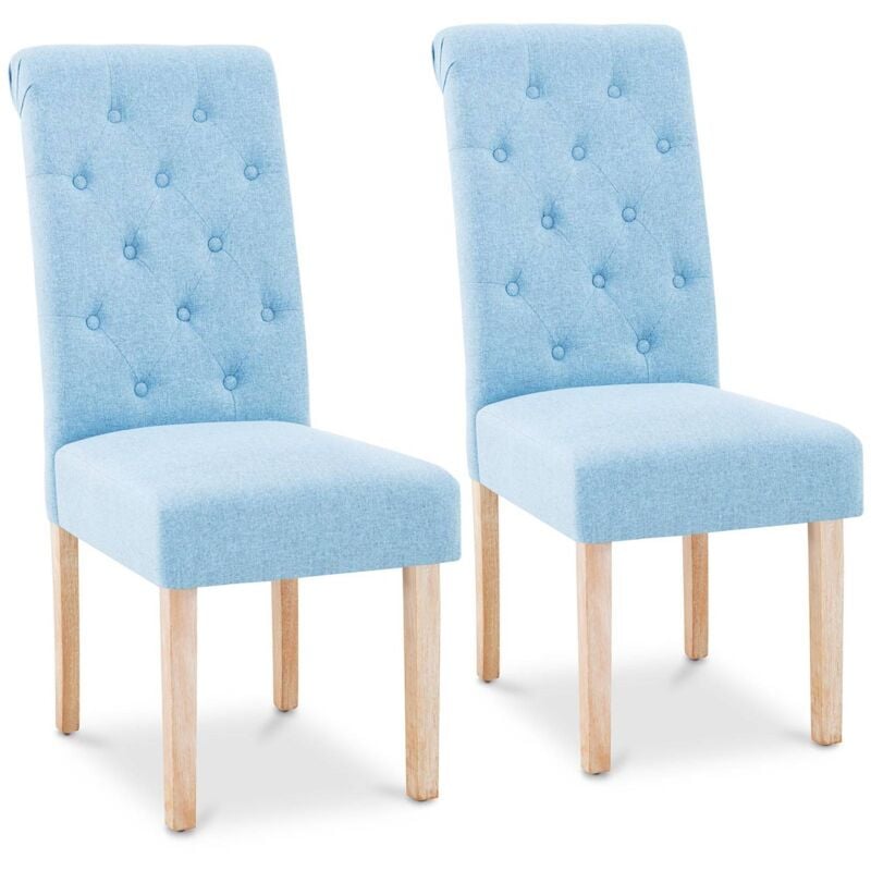 foto del prodotto fromm starck sedie in legno imbottite set da 2 sedia in finta pelle soggiorno 180 kg azzurro