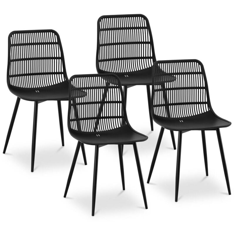 foto del prodotto fromm starck sedie in polipropilene set da 4 fino a 150 kg sedia moderna in plastica nera