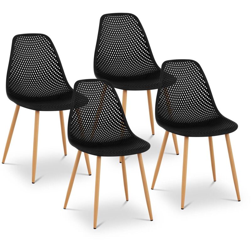 foto del prodotto fromm starck sedie in polipropilene set da 4 sedia in plastica di design cucina 150 kg nero