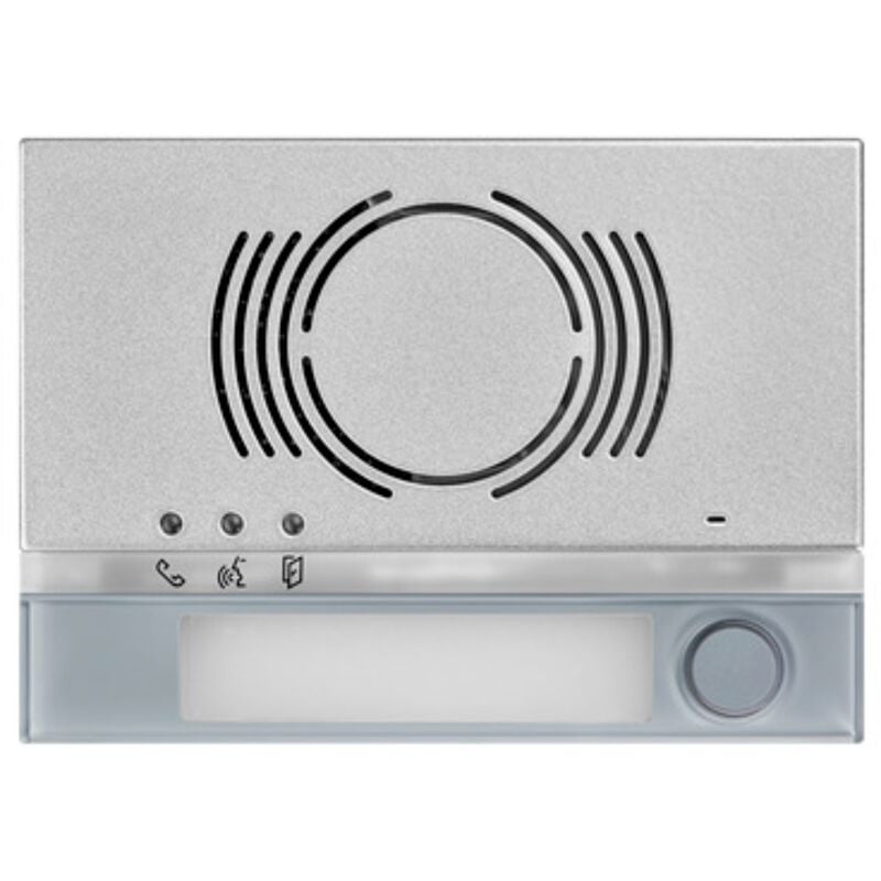 foto del prodotto frontale per posto esterno audio con 1 pulsante alpha grigio urmet 1168 131g
