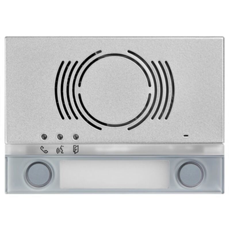foto del prodotto frontale per posto esterno audio con 2 pulsanti alpha grigio urmet 1168 132g