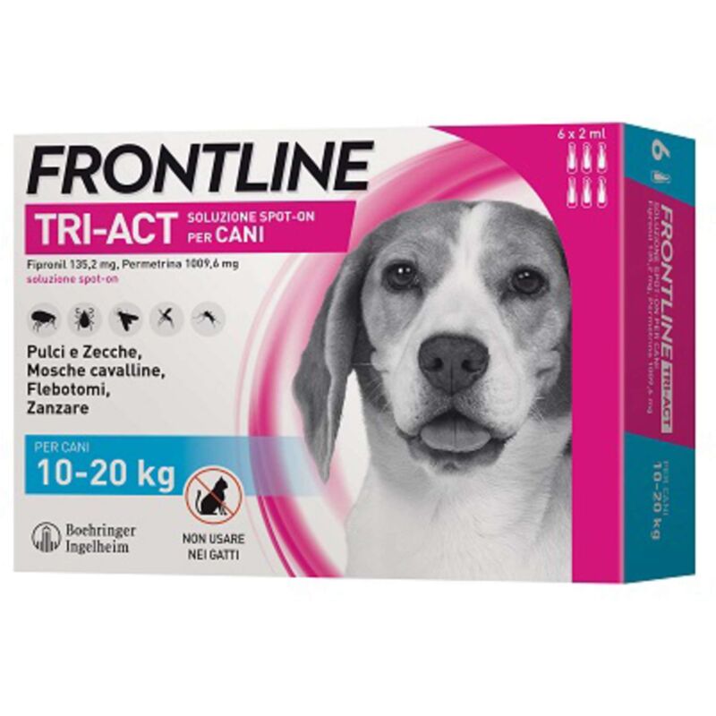 foto del prodotto frontline tri act soluzione spot on per cani 10 20 kg 6 fiale
