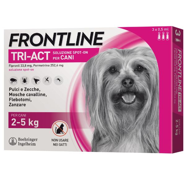 foto del prodotto frontline tri act spot on per cani 3 pipette per cani taglia mini 2 5 kg antiparassitario per cani 1 ordine scegli lo sconto bzr5 bzr20 200 punti fedelt 