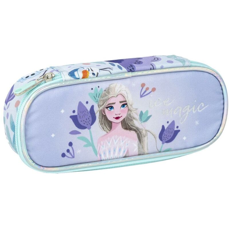 foto del prodotto frozen - astuccio ovale de colore lilla - 8,5 x 5 x 22,5 cm - chiusura de cerniera - versatile e resistente - prodotto originale disegnato in spagna