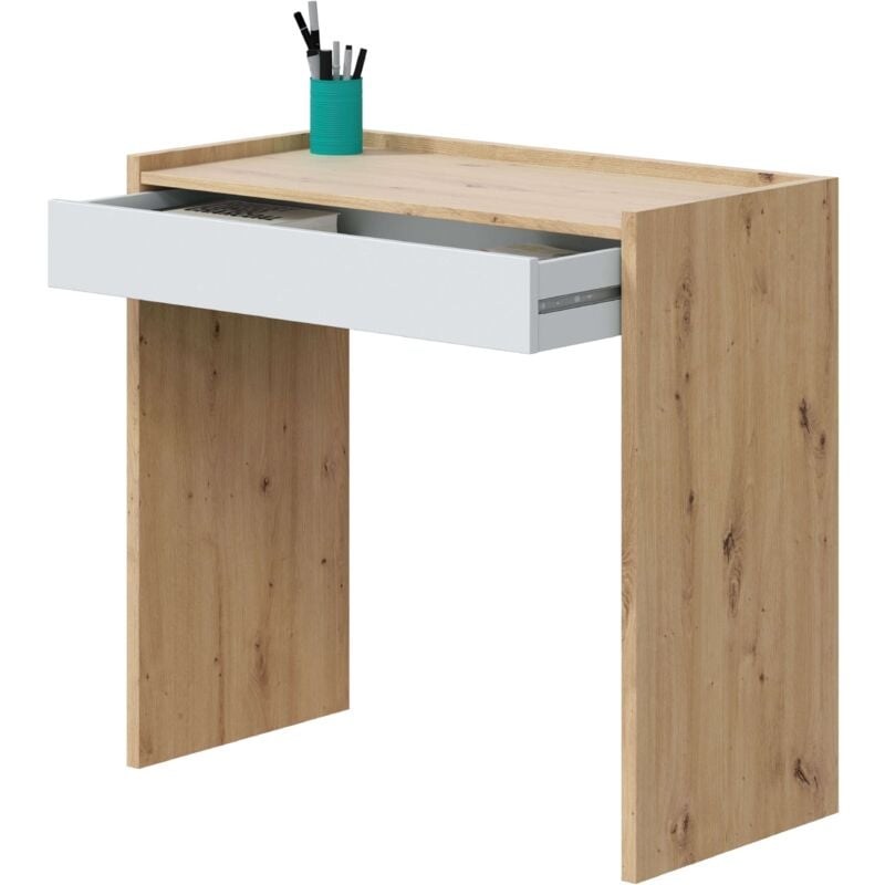 foto del prodotto frs scrivania noa youth in rovere nodi e bianco artik, 77x82x40 cm