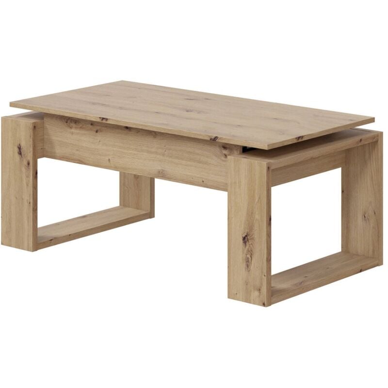 foto del prodotto frs tavolino da caff sollevabile nova in nodi oak e artik white, stile nordico