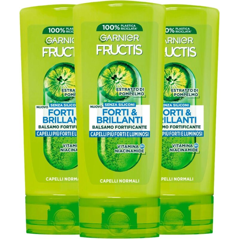 foto del prodotto fructis set 3 pz balsamo forti brillanti per capelli normali 200 ml l uno garnier