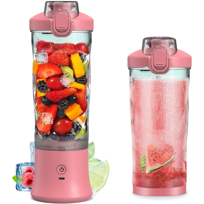 foto del prodotto frullatore portatile da 600 ml, tazza per spremiagrumi di dimensioni personali per frullati e frullati con 6 lame, tazza frullatore portatile