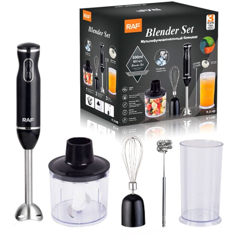 foto del prodotto frullatori a immersione, frullatore a immersione 5 in 1, frullatore per zuppe da 800 w con tritatutto da 500 ml e frullatore da 600 ml senza bpa
