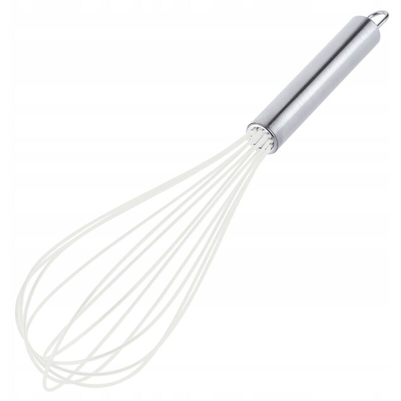 foto del prodotto frusta in silicone e acciaio inossidabile, 25,5 cm, frusta a mano, frusta manuale, frusta a palloncino grande con comoda maniglia, frusta per uova,