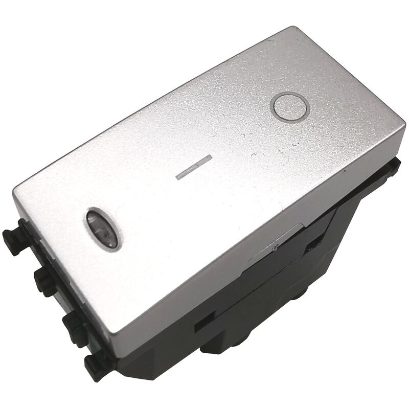 foto del prodotto frutti compatibili vimar plana interruttori prese pulsanti silver argento inter. bipolare retroilluminabile