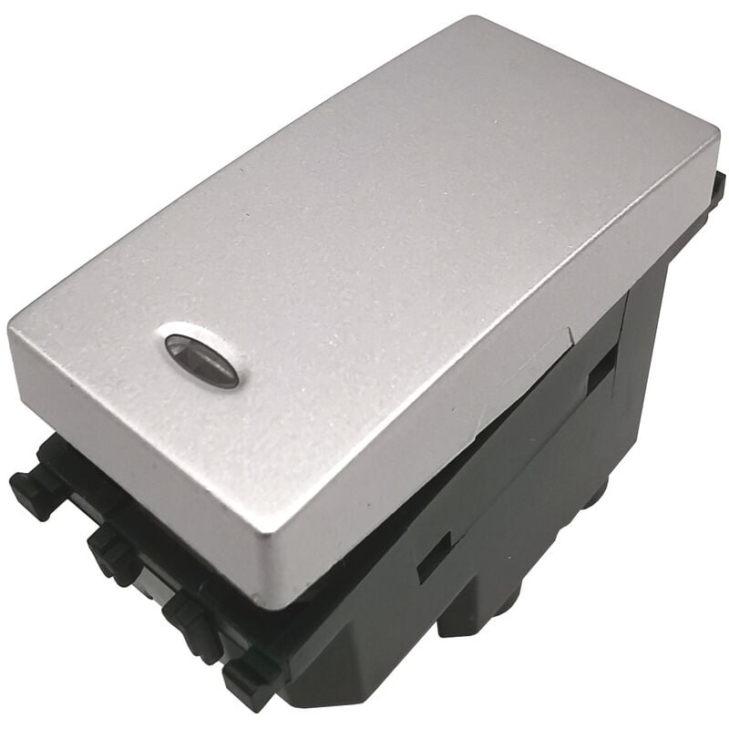 foto del prodotto frutti compatibili vimar plana interruttori prese pulsanti silver argento invertitore retroilluminabile