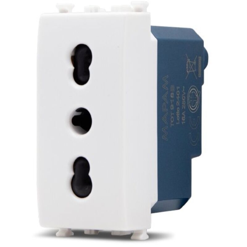 foto del prodotto frutti elettrici compatibili con supporti vimar ark bianco interruttore presa pulsante schuko deviatore presa bivalente